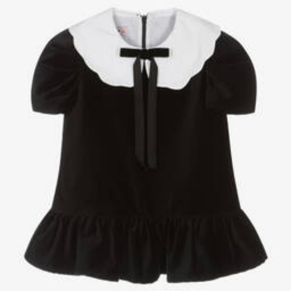 PHI CLOTHING "Lila" Black Velvet Dress 2T